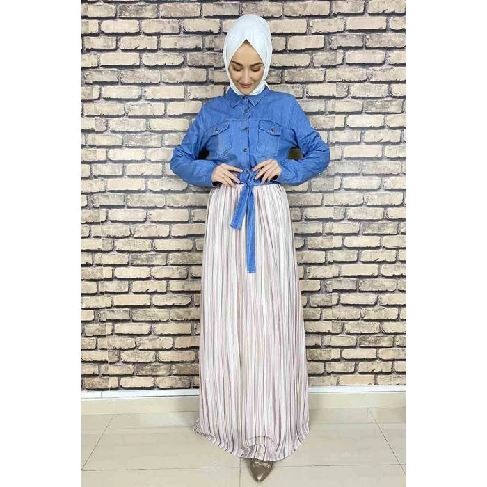 Moda Çizgi Tesettür Elbise