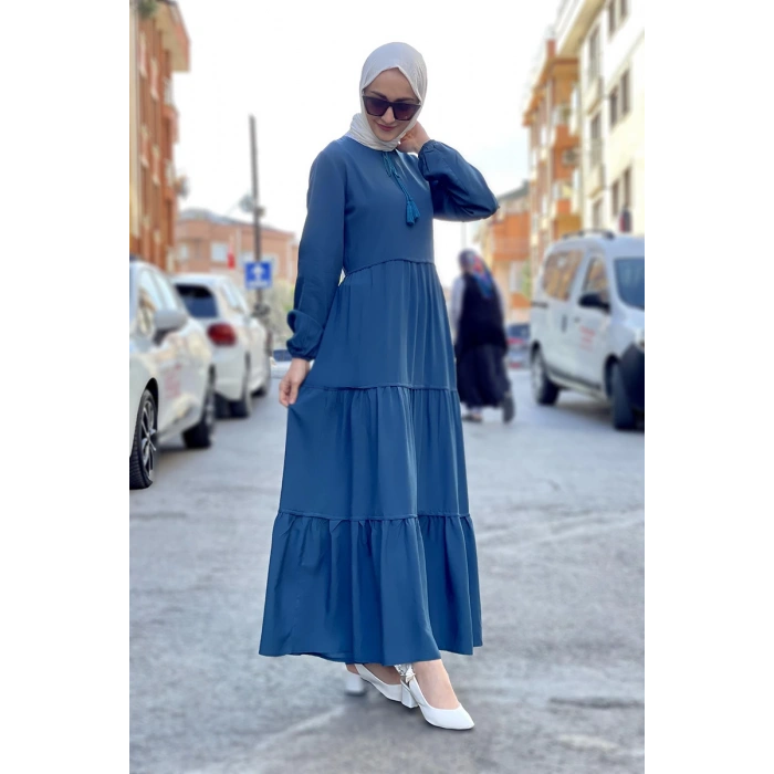 Moda Çizgi Tesettür Elbise