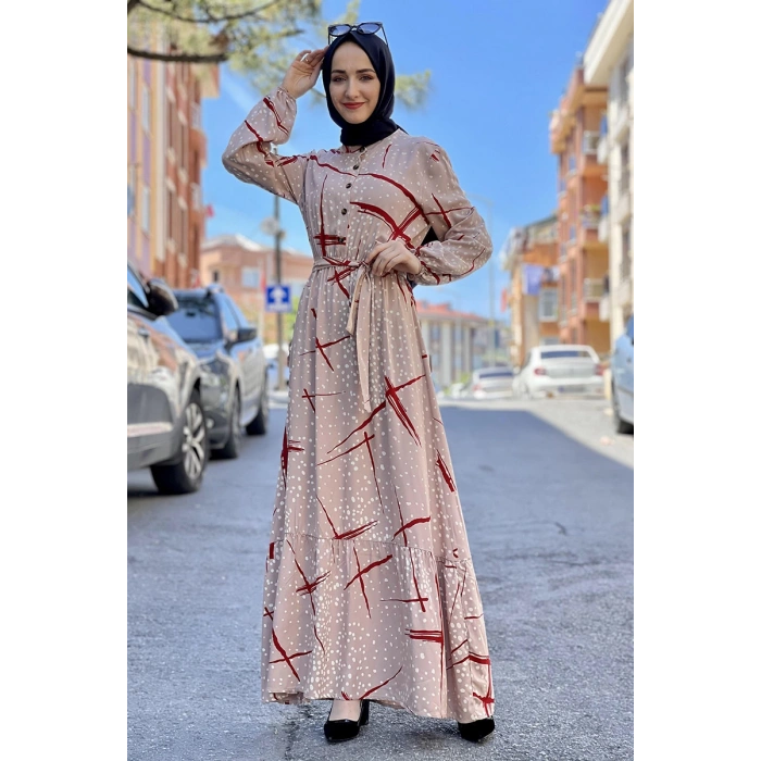 Moda Çizgi Tesettür Elbise