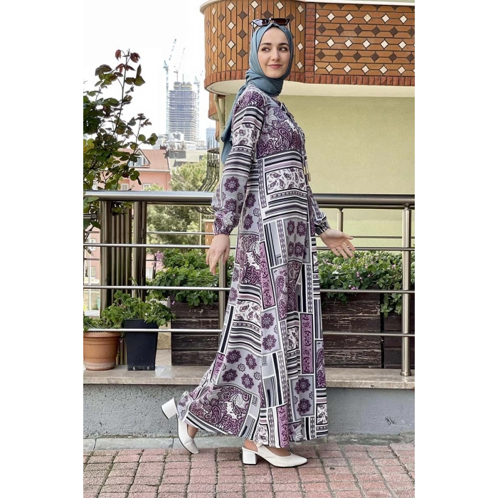 Moda Çizgi Tesettür Elbise