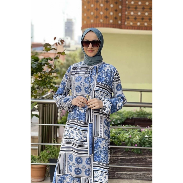 Moda Çizgi Tesettür Elbise