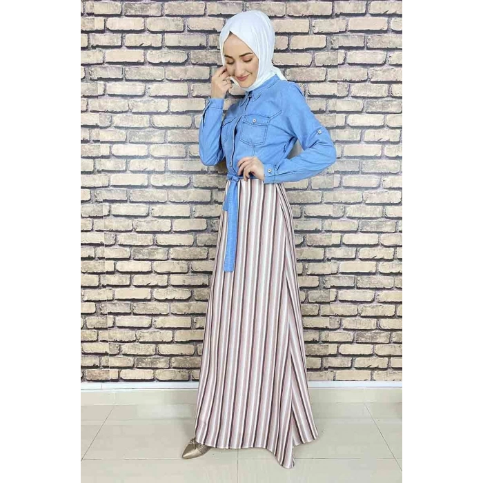 Moda Çizgi Tesettür Elbise
