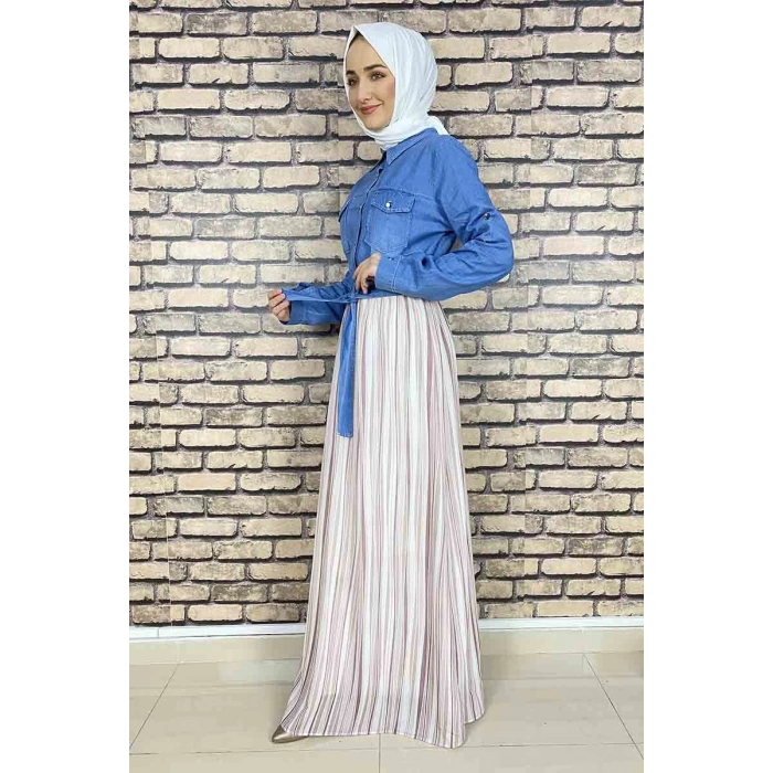 Moda Çizgi Tesettür Elbise