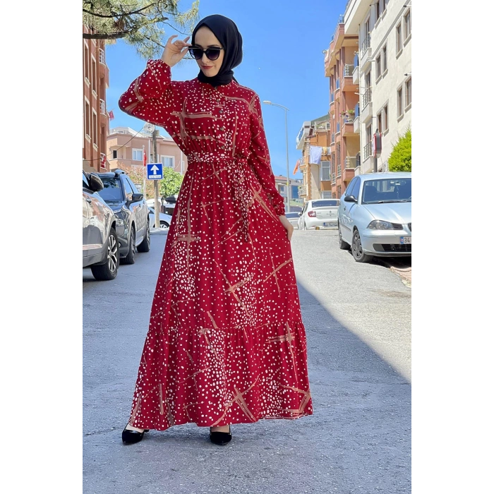 Moda Çizgi Tesettür Elbise