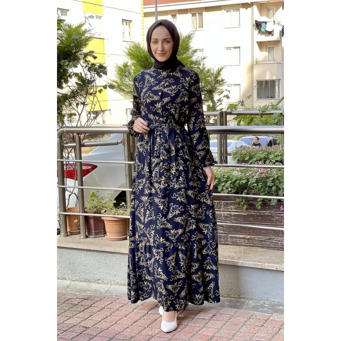 Moda Çizgi Tesettür Elbise