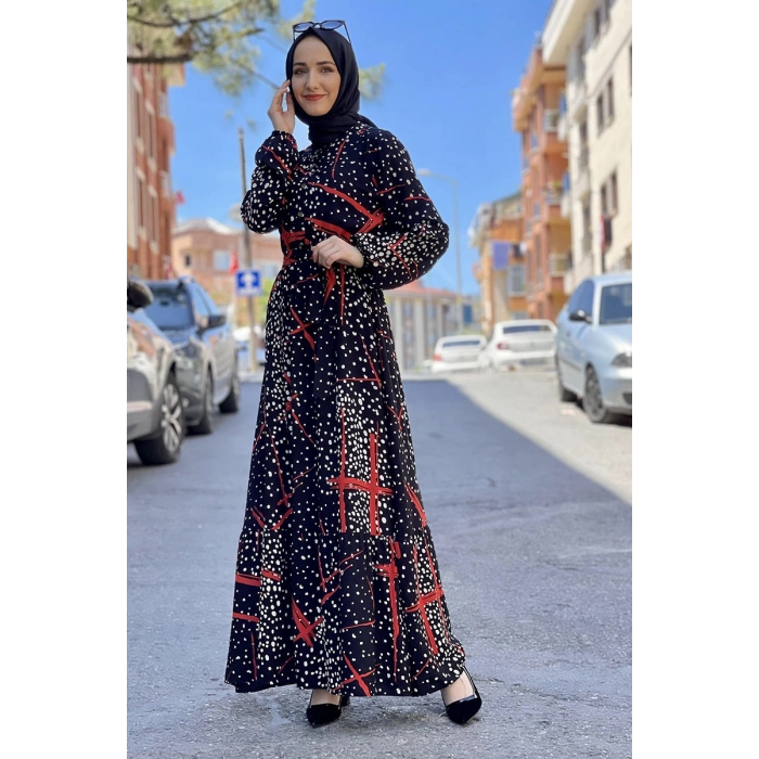 Moda Çizgi Tesettür Elbise