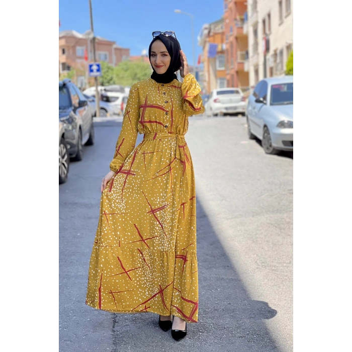 Moda Çizgi Tesettür Elbise