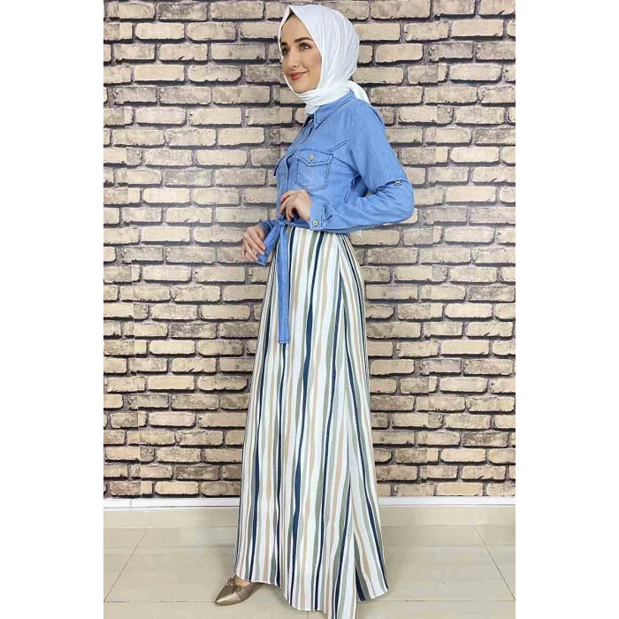 Moda Çizgi Tesettür Elbise