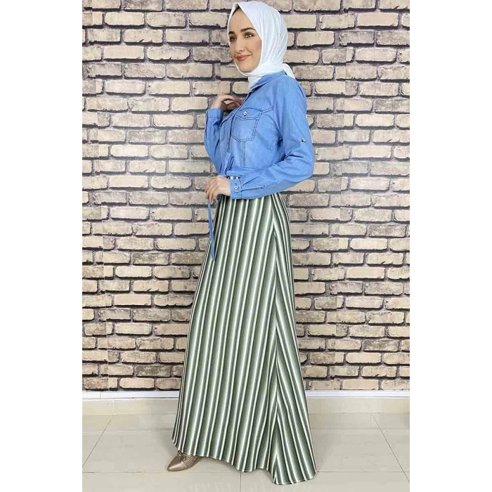 Moda Çizgi Tesettür Elbise