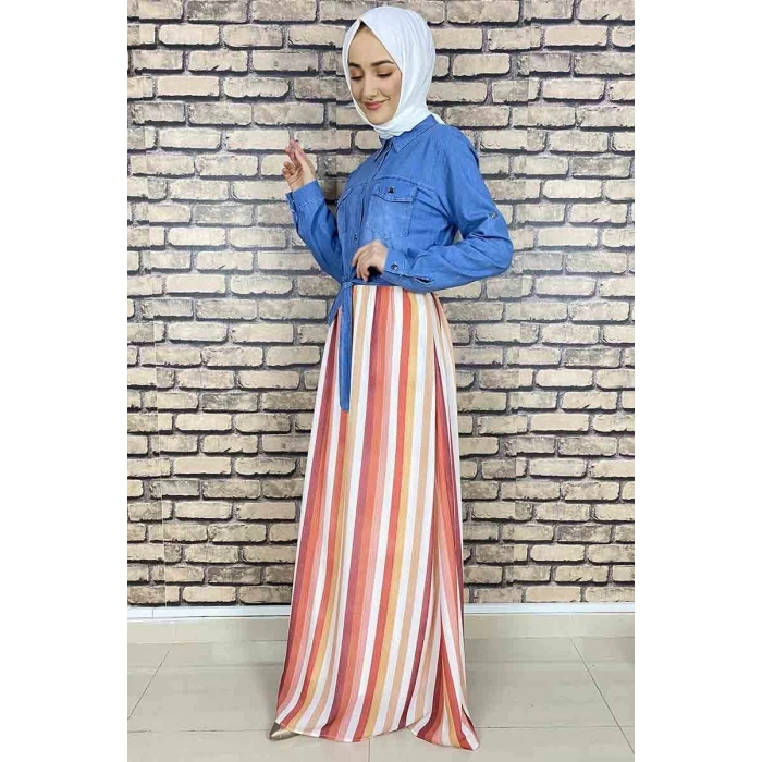 Moda Çizgi Tesettür Elbise