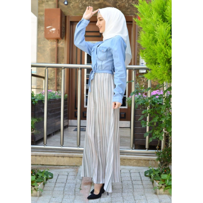 Moda Çizgi Tesettür Elbise