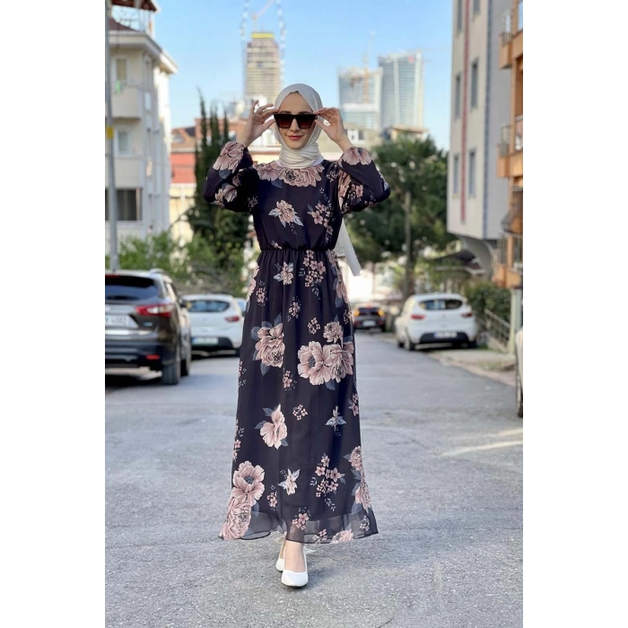 Moda Çizgi Tesettür Elbise