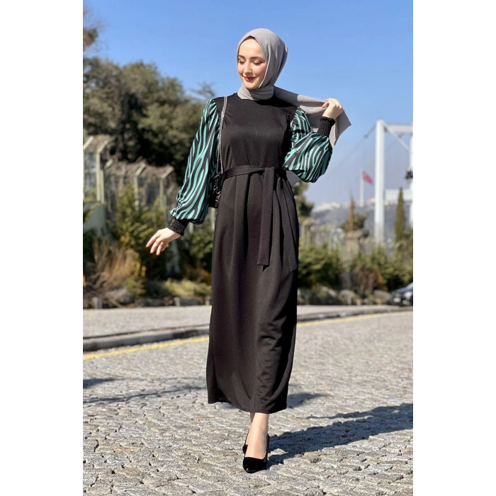Moda Çizgi Tesettür Elbise