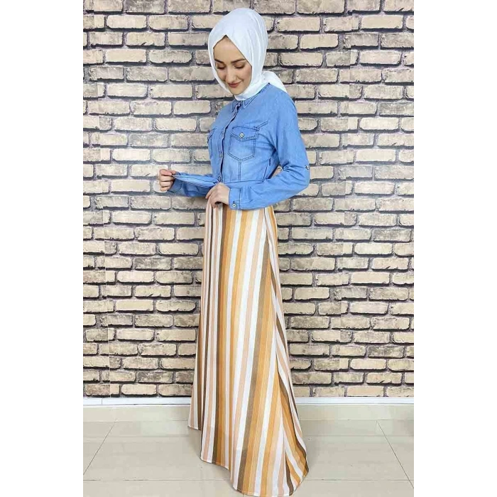 Moda Çizgi Tesettür Elbise