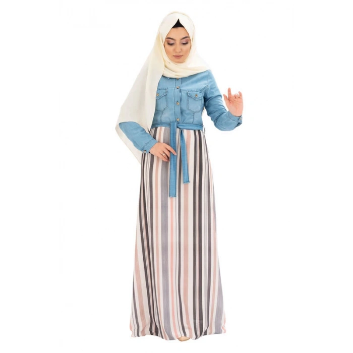 Moda Çizgi Tesettür Elbise