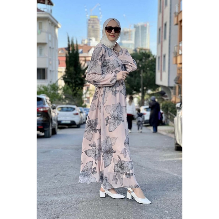 Moda Çizgi Tesettür Elbise