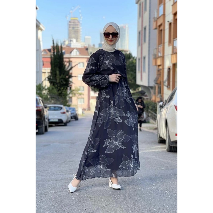 Moda Çizgi Tesettür Elbise