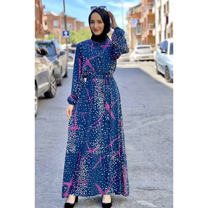 Moda Çizgi Tesettür Elbise