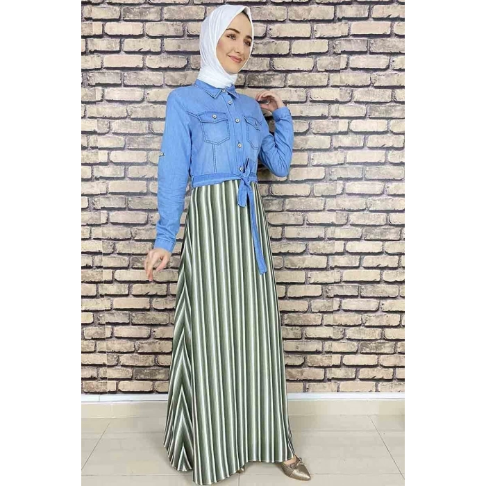 Moda Çizgi Tesettür Elbise