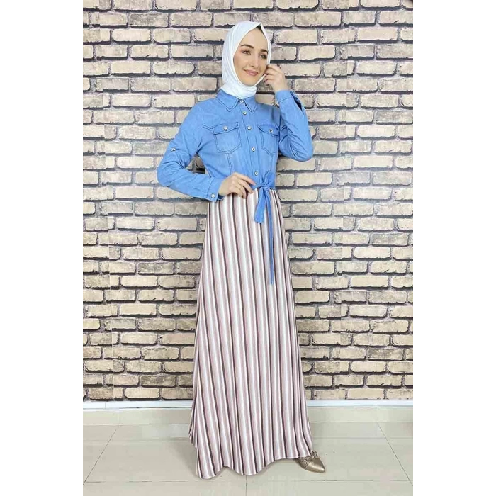 Moda Çizgi Tesettür Elbise