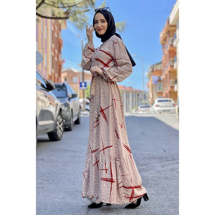 Moda Çizgi Tesettür Elbise
