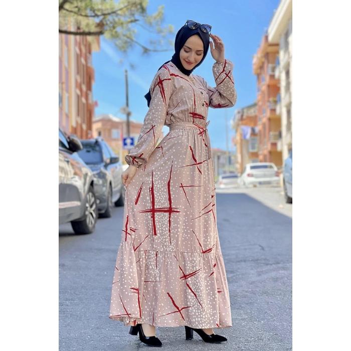 Moda Çizgi Tesettür Elbise
