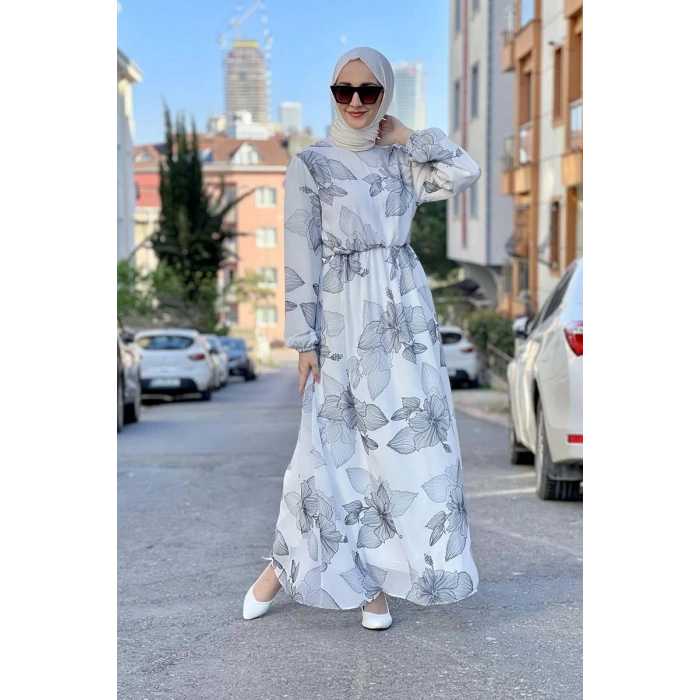 Moda Çizgi Tesettür Elbise