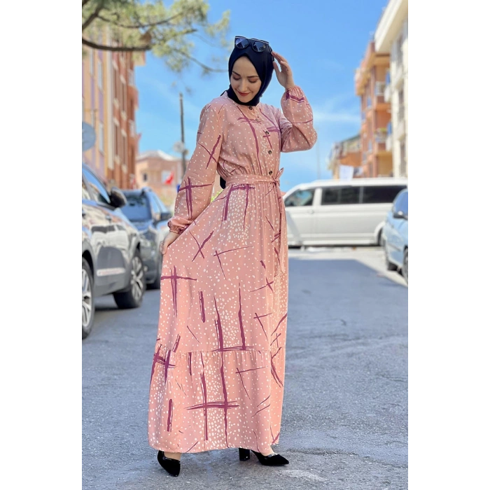 Moda Çizgi Tesettür Elbise