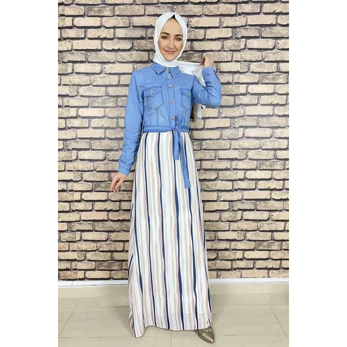 Moda Çizgi Tesettür Elbise