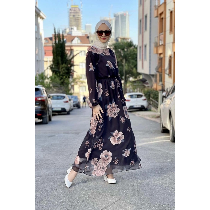 Moda Çizgi Tesettür Elbise