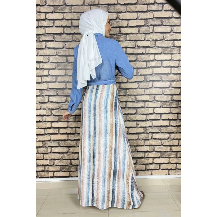 Moda Çizgi Tesettür Elbise