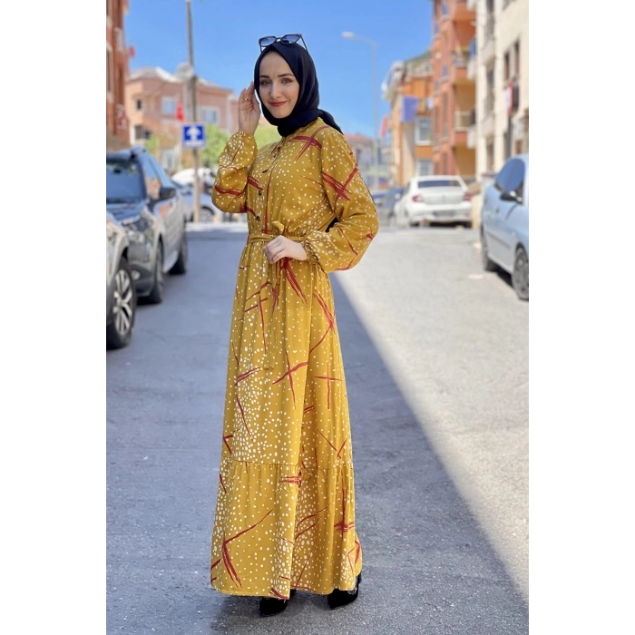 Moda Çizgi Tesettür Elbise