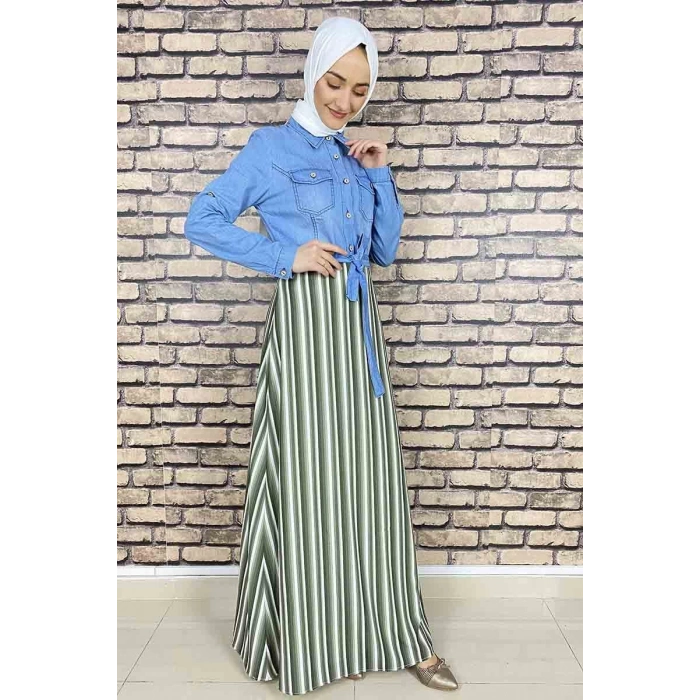 Moda Çizgi Tesettür Elbise