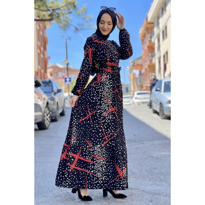 Moda Çizgi Tesettür Elbise