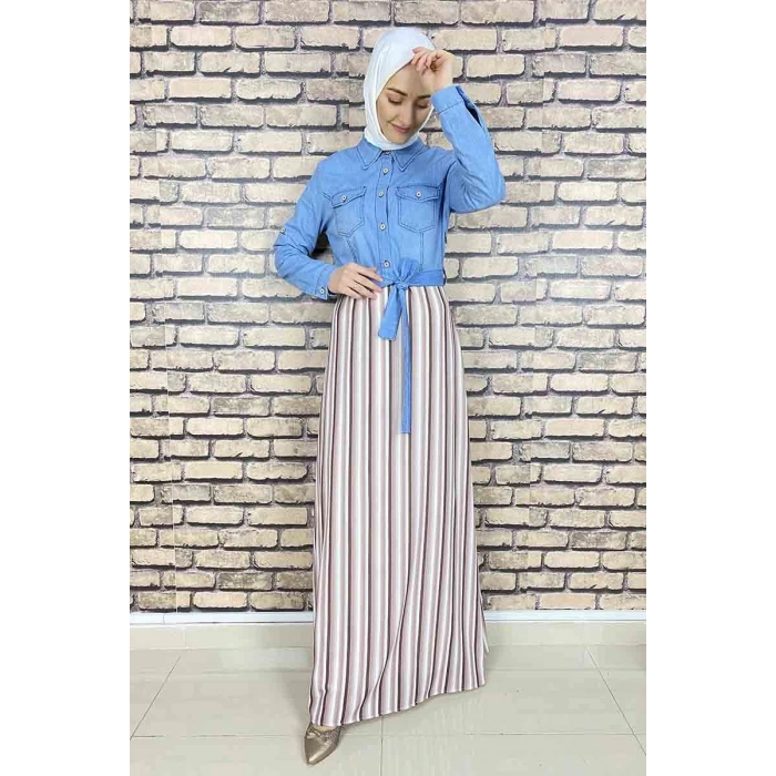 Moda Çizgi Tesettür Elbise