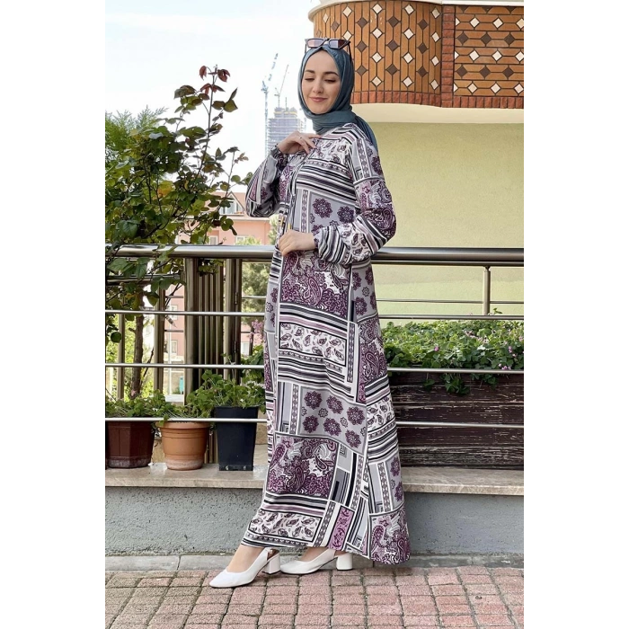 Moda Çizgi Tesettür Elbise