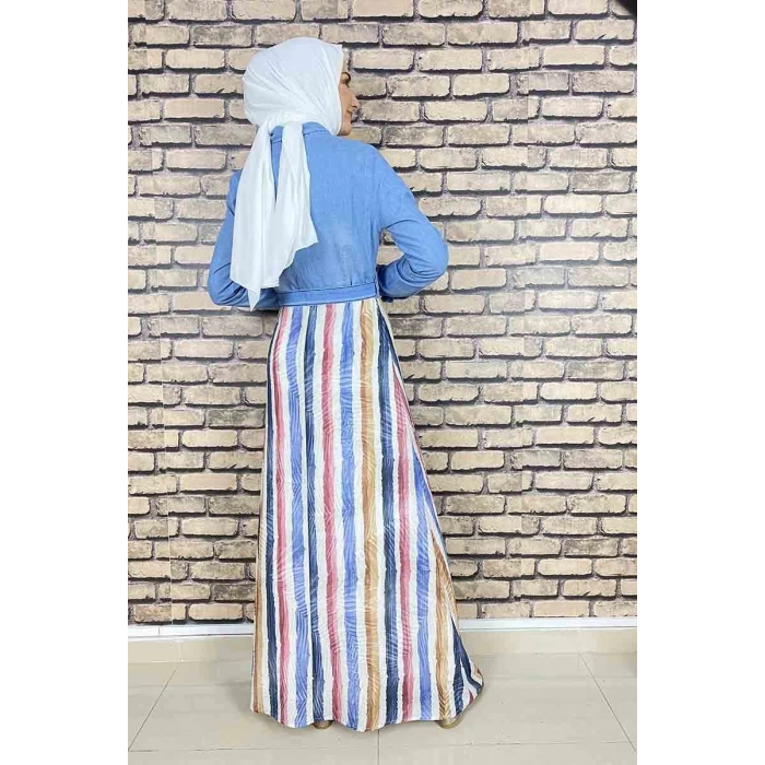 Moda Çizgi Tesettür Elbise