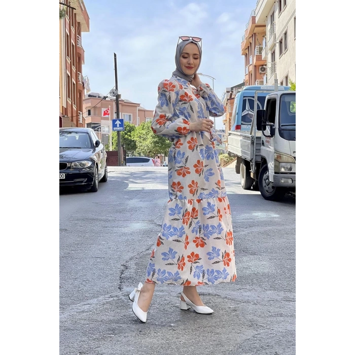 Moda Çizgi Tesettür Elbise