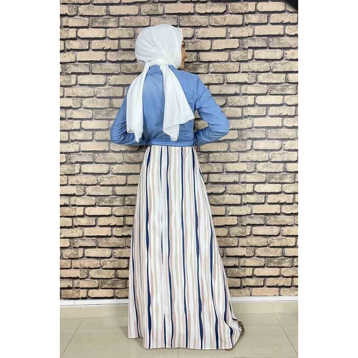 Moda Çizgi Tesettür Elbise