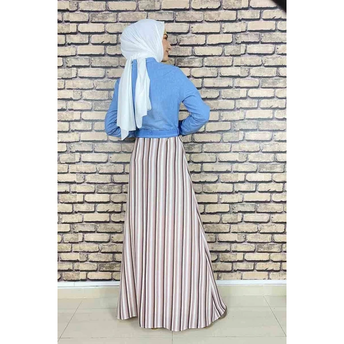 Moda Çizgi Tesettür Elbise