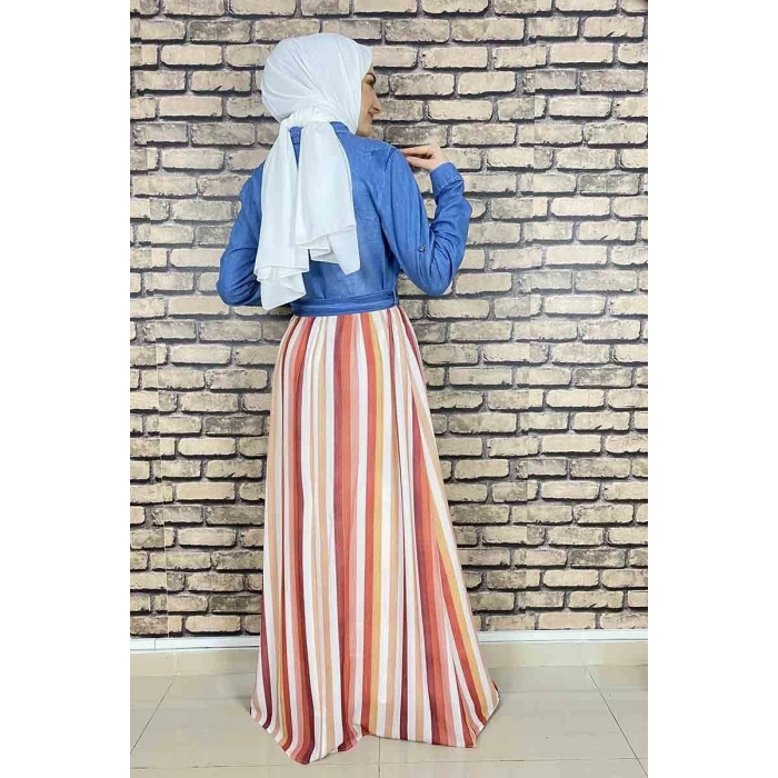 Moda Çizgi Tesettür Elbise