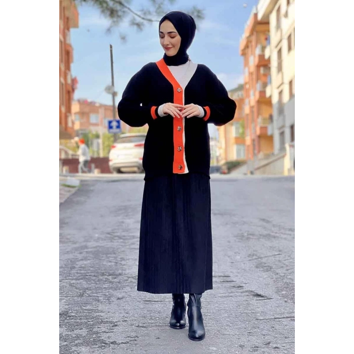 Moda Çizgi Triko Hırka