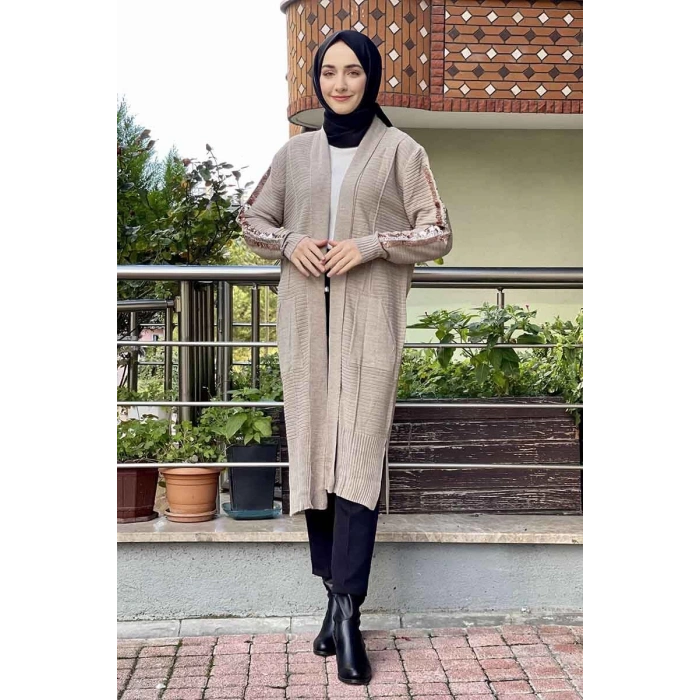 Moda Çizgi Triko Hırka