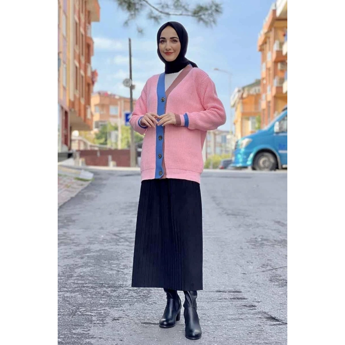 Moda Çizgi Triko Hırka