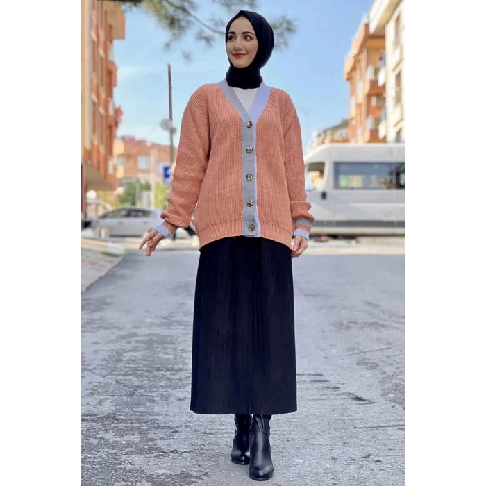 Moda Çizgi Triko Hırka