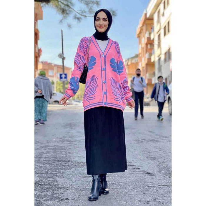 Moda Çizgi Triko Hırka