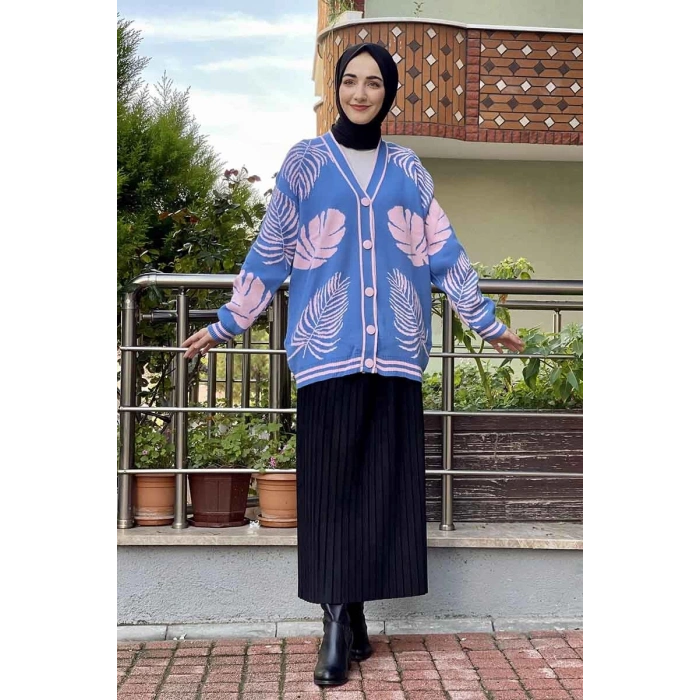 Moda Çizgi Triko Hırka