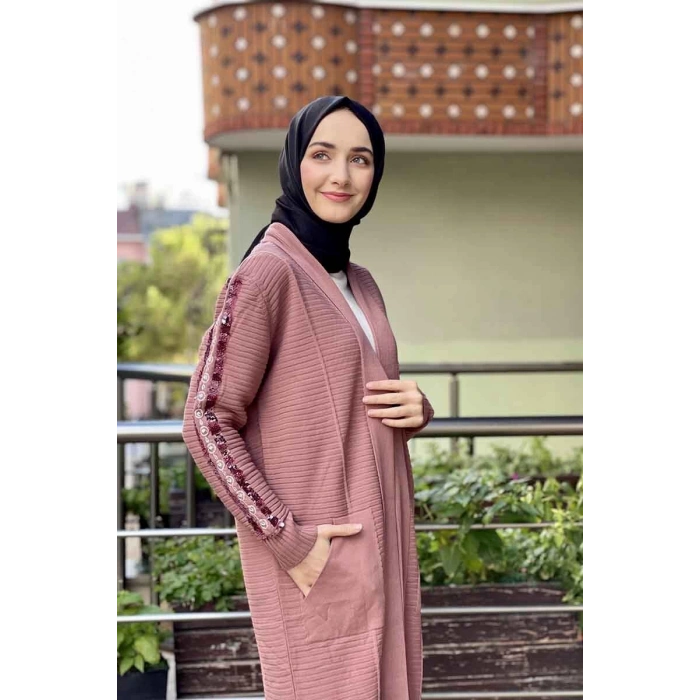 Moda Çizgi Triko Hırka