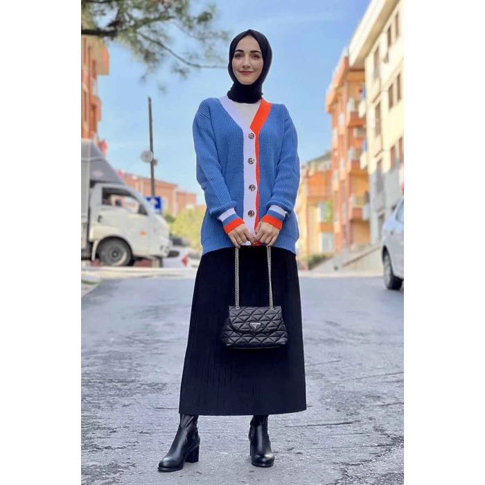 Moda Çizgi Triko Hırka