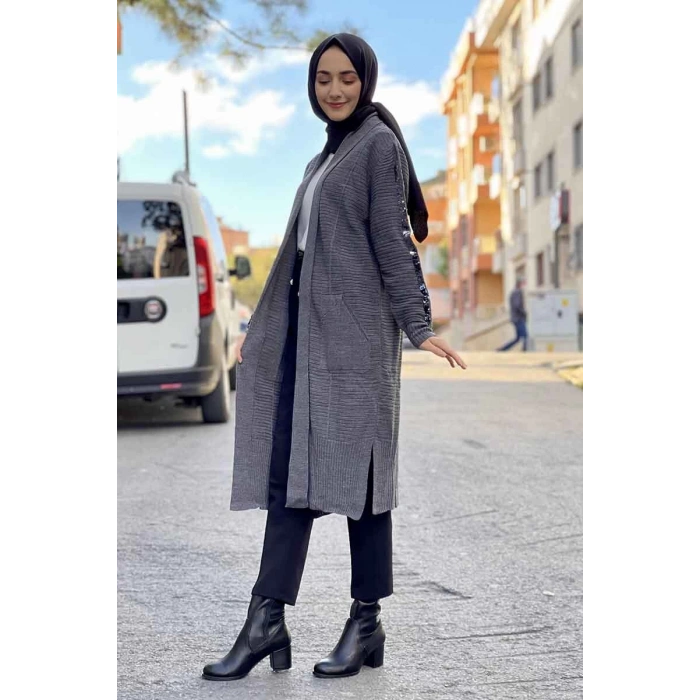 Moda Çizgi Triko Hırka